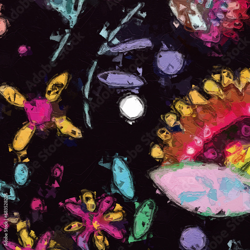 Wallpaper Mural Oil painting with various flowers, Paisley's beautiful wedding illustration Torontodigital.ca