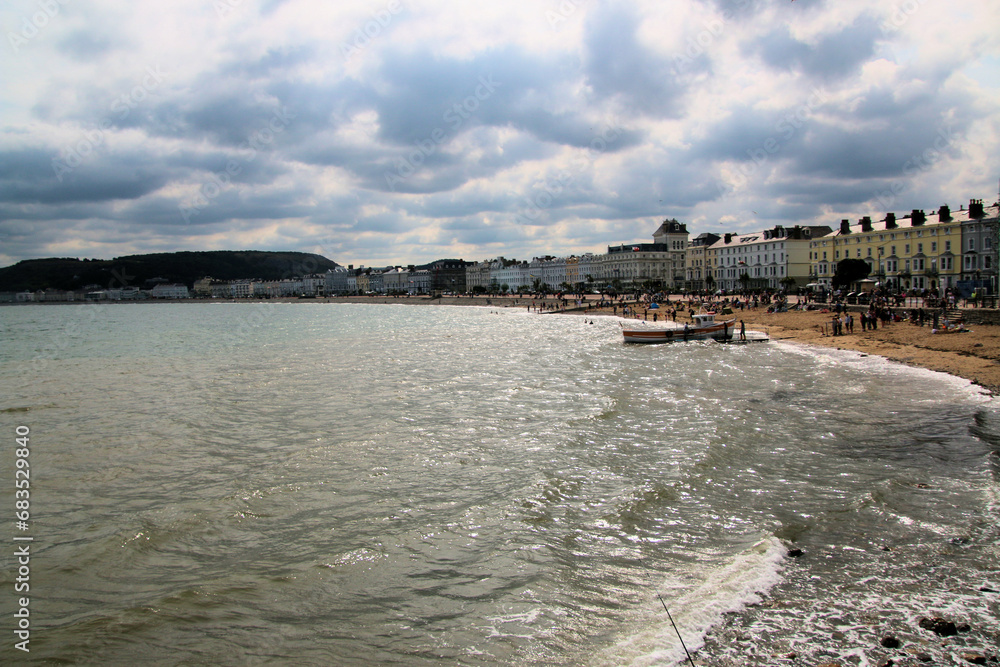 A view of the sea front at Llandudno in North Wales