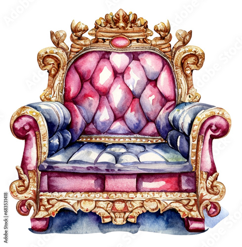 Antyczny fotel tron ilustracja