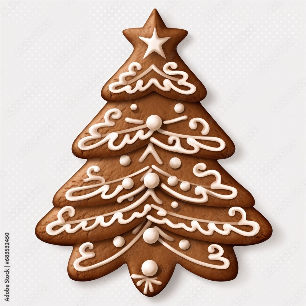 Gingerbread isolated on a white background. Christmas cookies.