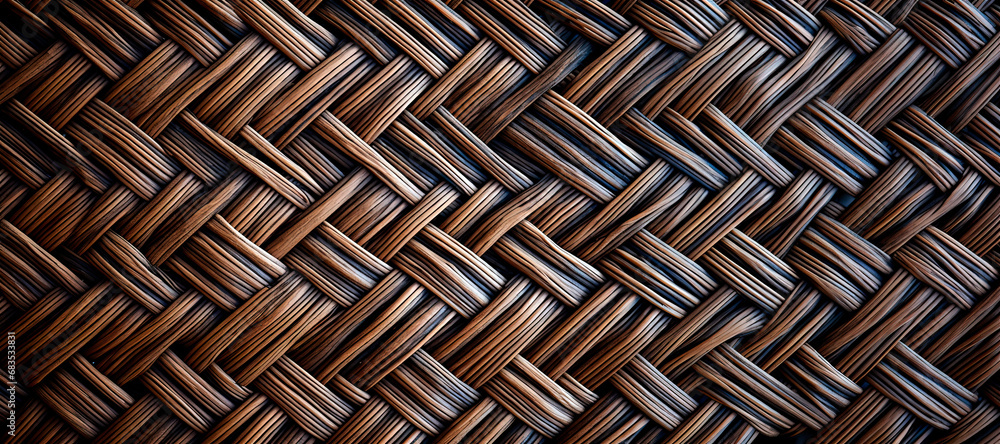 Rattan handmade texture, view from the top, generative AI pattern Rattan handmade texture, view from the top, generative AI pattern