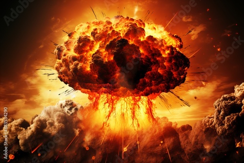 Powerful Atomic Blast - Dynamic Photo for Catastrophe, Warfare, and Dystopian Concept