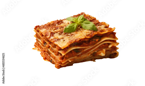 Lasagna isolated on transparent or white background
