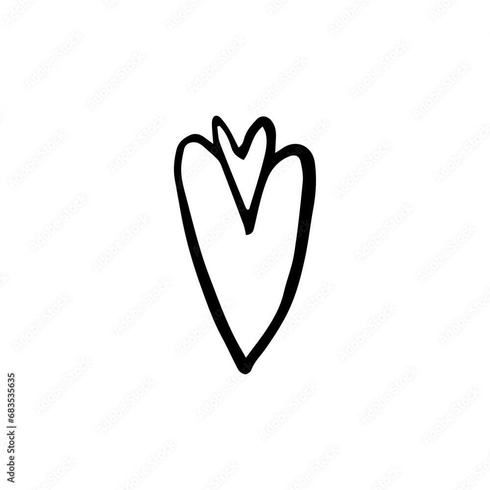 Handdrawn rough marker heart isolated on a white background Handdrawn rough marker heart isolated on a white background