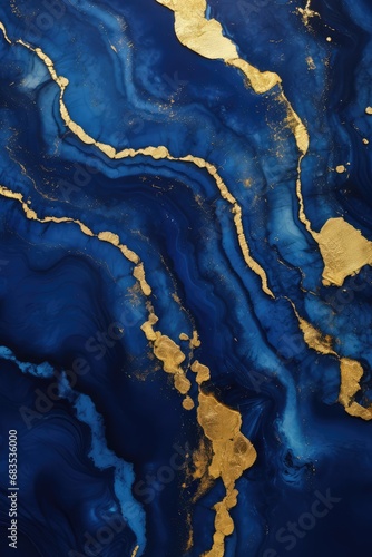 Dark blue marble texture with gold