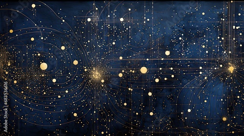 AI-generated abstract illustration. Could be traffic patterns or population density or synapses in the brain. MidJourney.