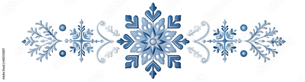 Christmas snowflakes decoration, frozen crystals, frost flowers, ice beads, winter cold snow and iced stars symbol pattern, new year design holiday season page border, blue art transparent background Christmas snowflakes decoration, frozen crystals, frost flowers, ice beads, winter cold snow and iced stars symbol pattern, new year design holiday season page border, blue art transparent background