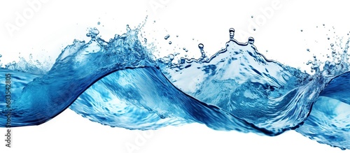 Transparent of blue water splash isolated on white background