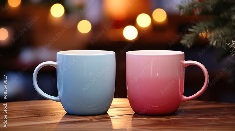Obraz premium Create an image of a pair of coffee mugs.UHD wallpaper