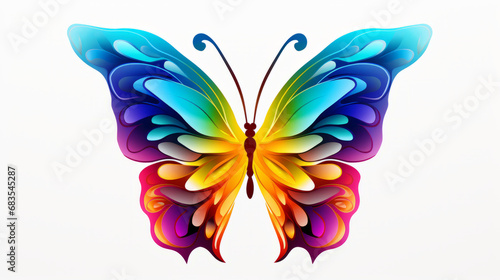 ADHD Rainbow Butterfly Symbol white background 