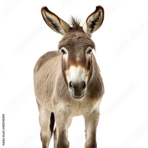 close up of a donkey on transparent background PNG image