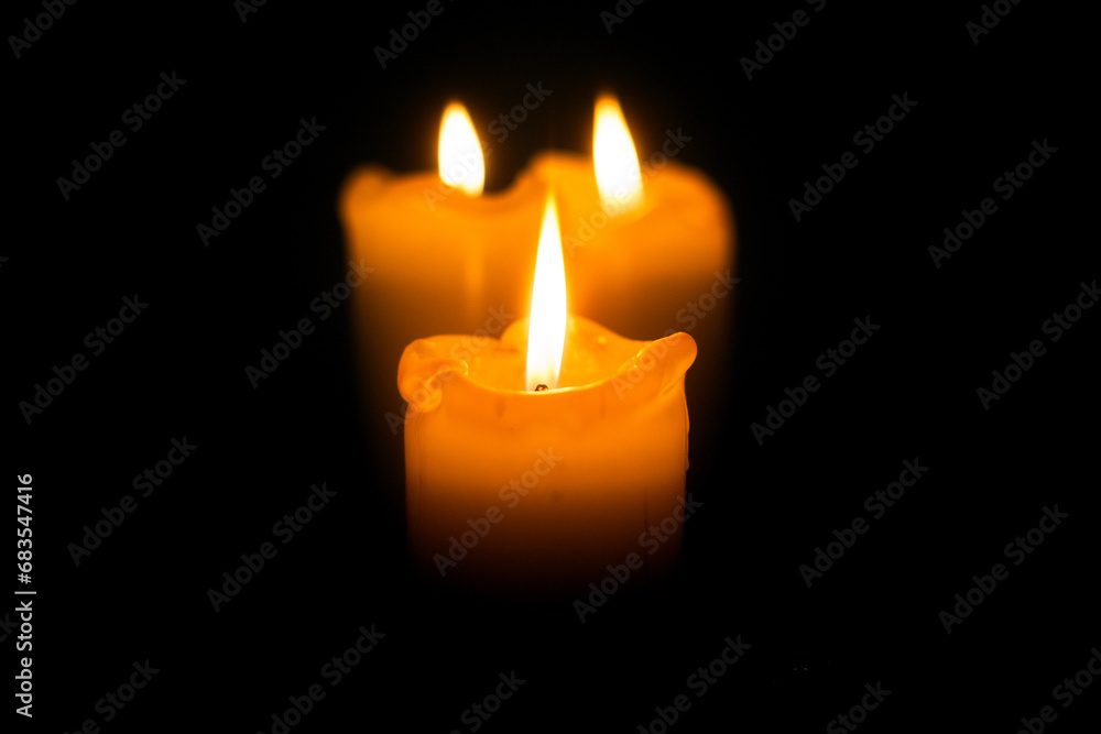 Nocturnal Illumination: Three Candles in the Black Void Nocturnal Illumination: Three Candles in the Black Void