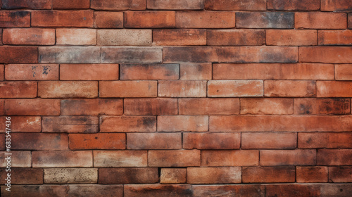 Old brick wall background  auburn color grunge texture or pattern for design. Generative ai