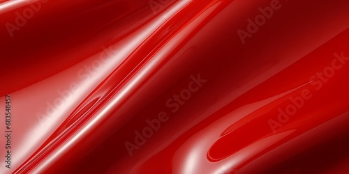 Glossy and reflective surface of red patent leather photo