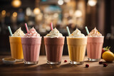 Milkshakes in many molds, with different flavours