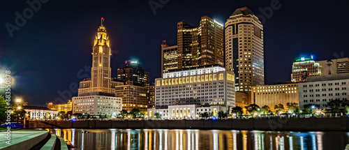 Columbus Ohio Skyline at Dusk Urban Cityscape
