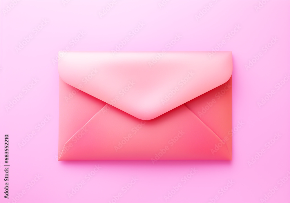 Paper envelope in a soft pink tone. AI generated