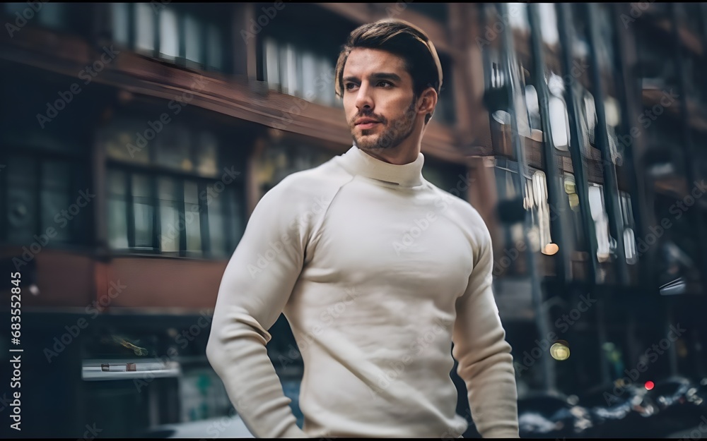 portrait of a charming young male model with casual clothing standing posing and looking at camera, close up, cinematic light, very handsome man. portrait of a charming young male model with casual clothing standing posing and looking at camera, close up, cinematic light, very handsome man.