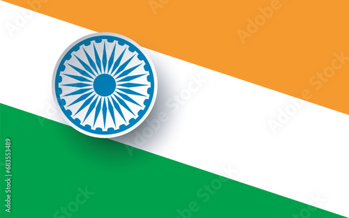 Indian Flag minimal background for festival with chakar