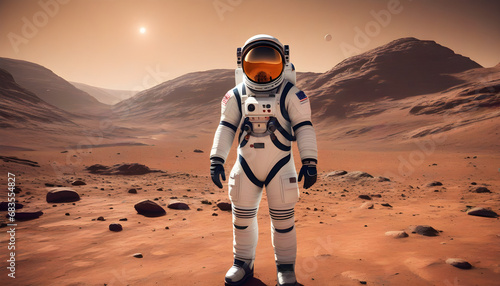 Astrounauta em superfice marciana photo