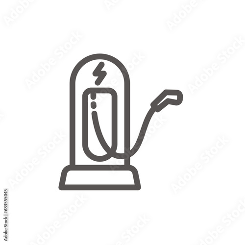 Icon of Electric car charging , Vector Icon, Editable Vector icons about electric charging, supercharger network, sustainable energy and electric vehicules, NACS and CCS plugs.