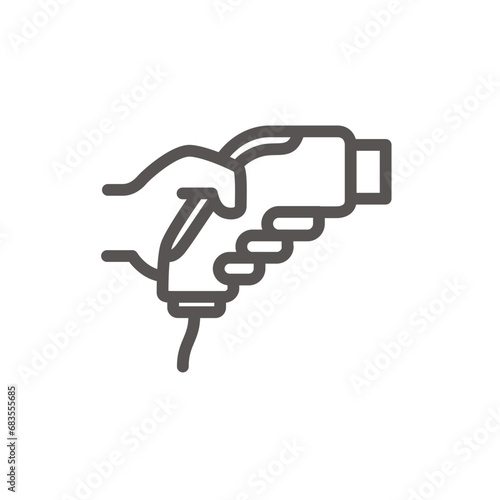 Icon of Electric car charging plug , Vector Icon, Editable Vector icons about electric charging, supercharger network, sustainable energy and electric vehicules, NACS and CCS plugs.