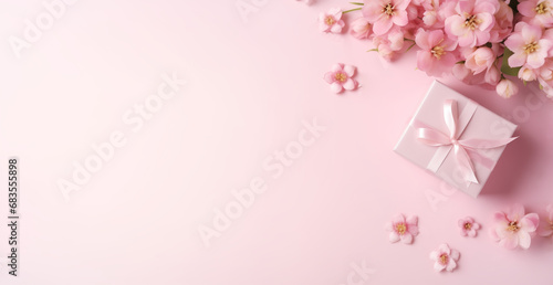 copy space pink banner for mother's day,valentine,birthday etc © piksik