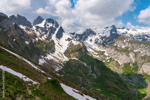 Wonderful hike in the Alpstein mountains in Appenzellerland Switzerland © mindscapephotos