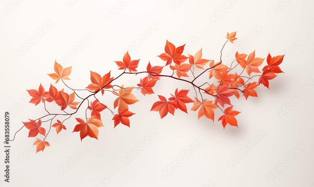 Autumn leaves on white background illustration with copy space - Colorful Leaves on a Blank Canvas Autumn leaves on white background illustration with copy space - Colorful Leaves on a Blank Canvas