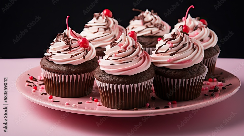 cupcakes on a plate, stock photography cupcakes on a plate, stock photography