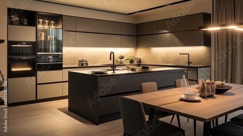 The interior of an exclusive kitchen in a modern house