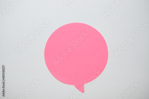 pink paper speech bubble