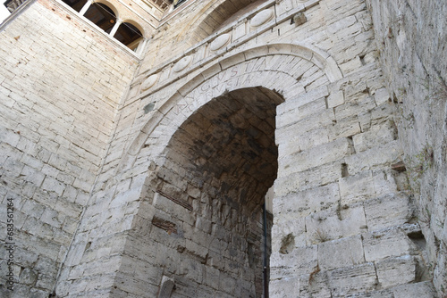 ancient gate : part from The Etruscan Arch in Perugia, Italy