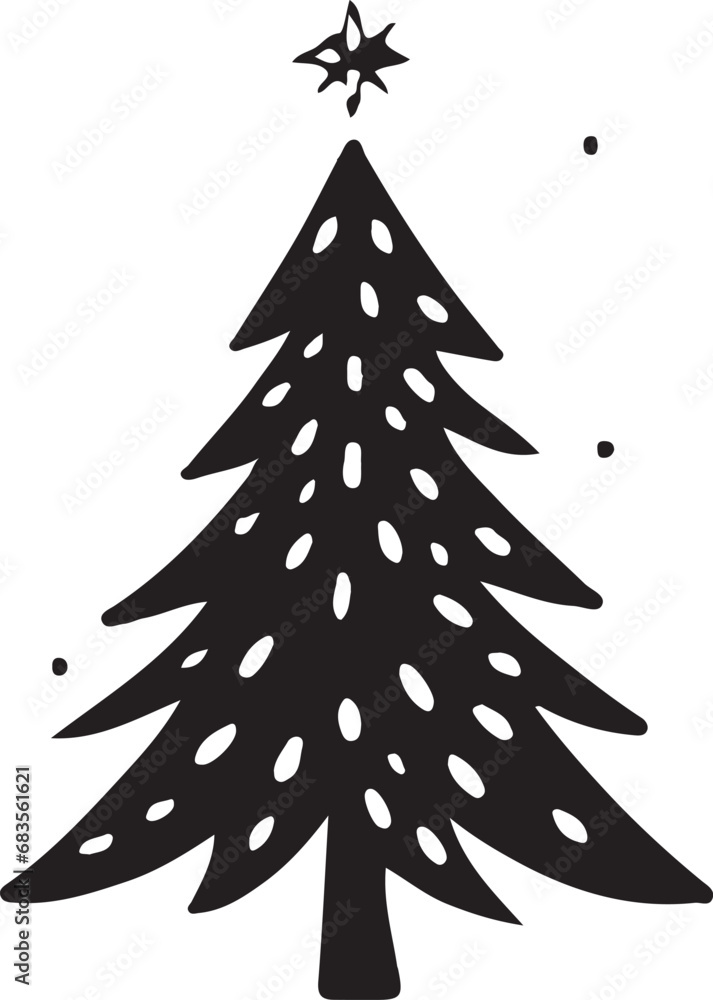 Obraz premium Christmas tree icon vector