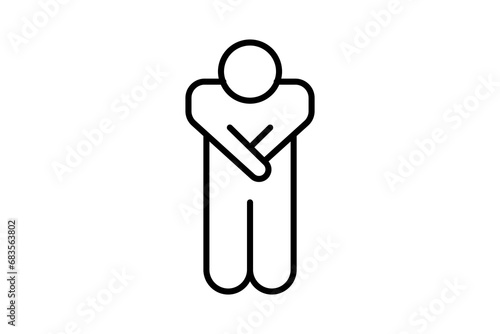shyness icon. human shy. line icon style. simple vector design editable