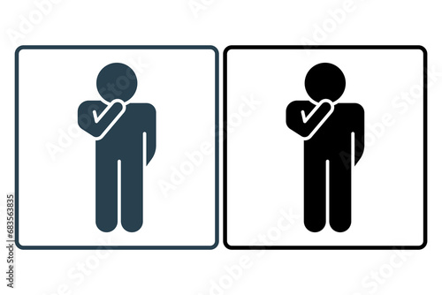 doubts icon. people doubts. solid icon style. simple vector design editable