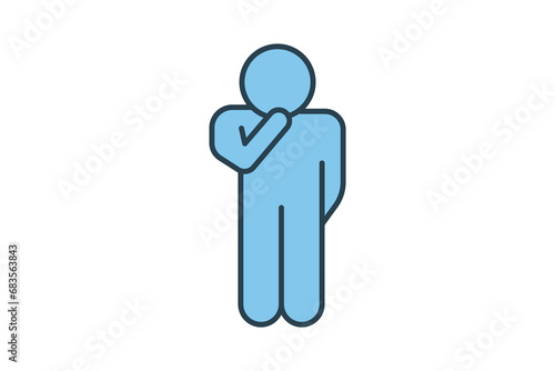 doubts icon. people doubts. flat line icon style. simple vector design editable