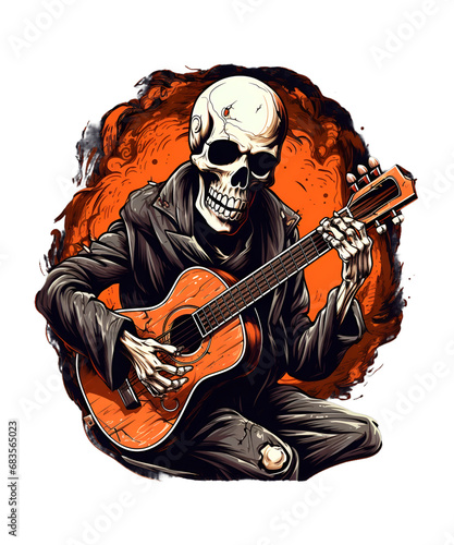Dead Halloween Music Skeleton