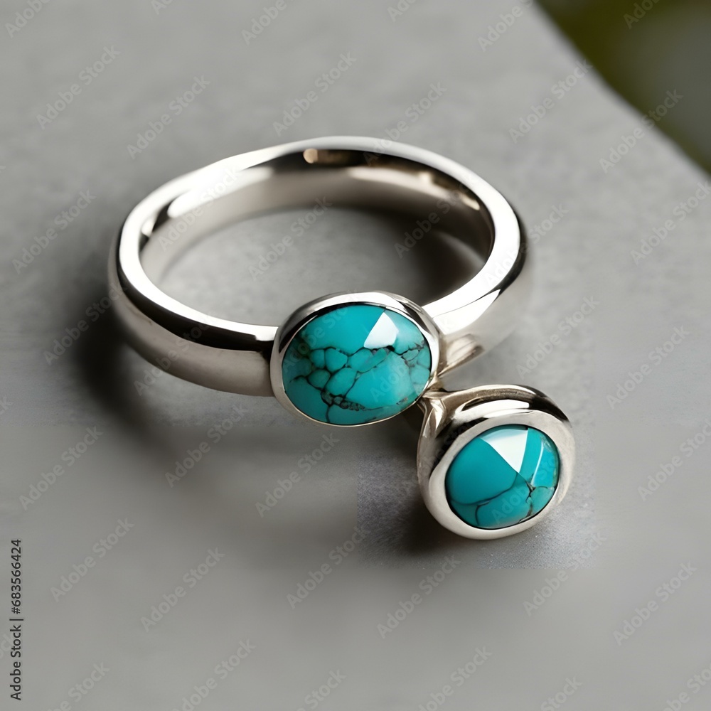 A Ring With A Band Of Silver And A Gem Of Turquoise 185951681 (2) A Ring With A Band Of Silver And A Gem Of Turquoise 185951681 (2)