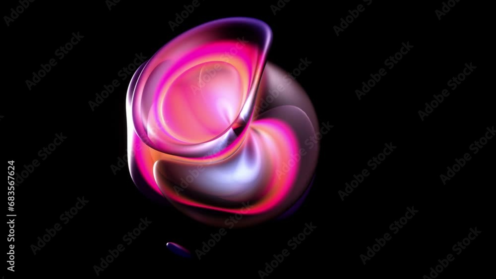 3d render abstract art of surreal 3d ball or sphere in curve wavy round ...