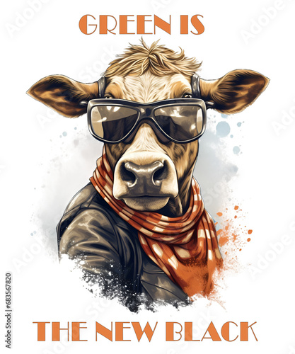 Green is the new black Vegan Cow Quotes Inspiration Vegans