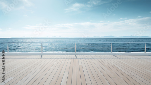deck of a super yatch looking out to sea, AI Generative. © Miry Haval
