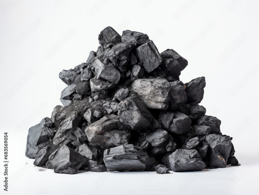 Striking Contrast: The Visual Story of Black Coal and White Backdrops Generative AI Striking Contrast: The Visual Story of Black Coal and White Backdrops Generative AI