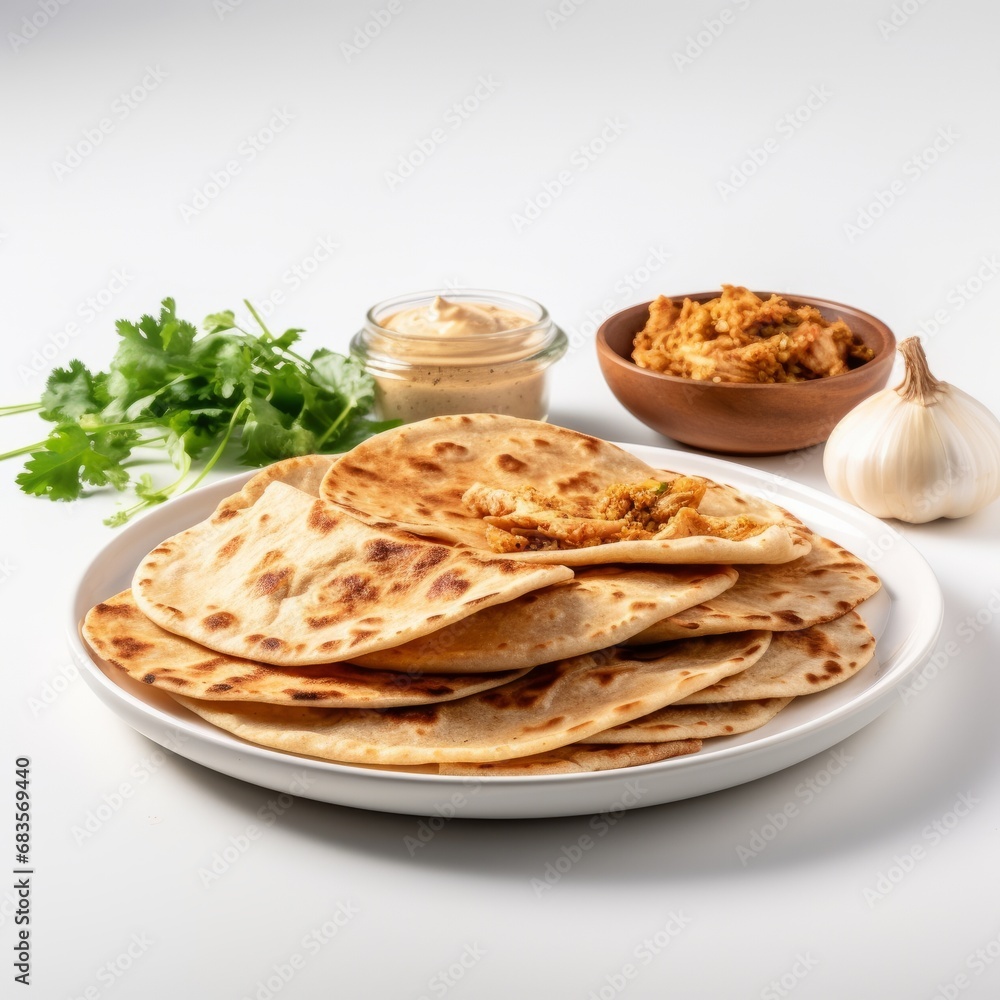 Feast Your Eyes on This Succulent Chicken Masala Roti Platter Generative AI