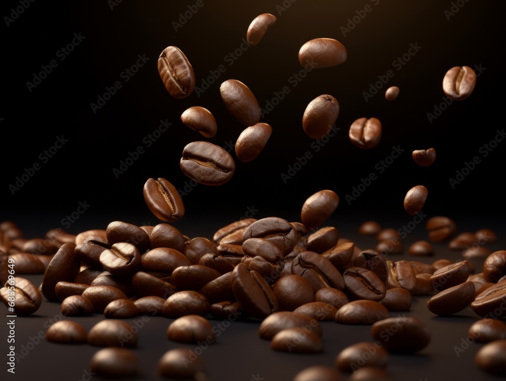 Unveiling the Mystery: The Journey of Coffee Beans on a Dark Brown Canvas Generative AI Unveiling the Mystery: The Journey of Coffee Beans on a Dark Brown Canvas Generative AI