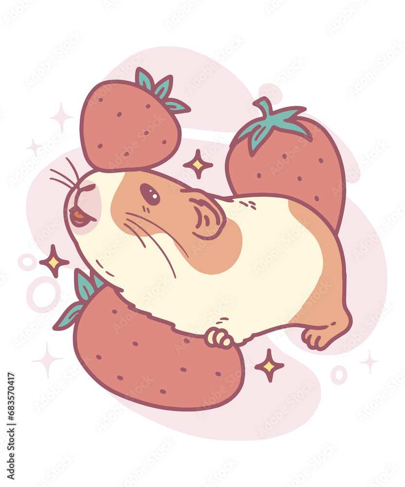 Cute Baby Guinea pig Strawberry Cute Baby Guinea pig Strawberry