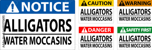 Danger Sign Alligators - Water Moccasins