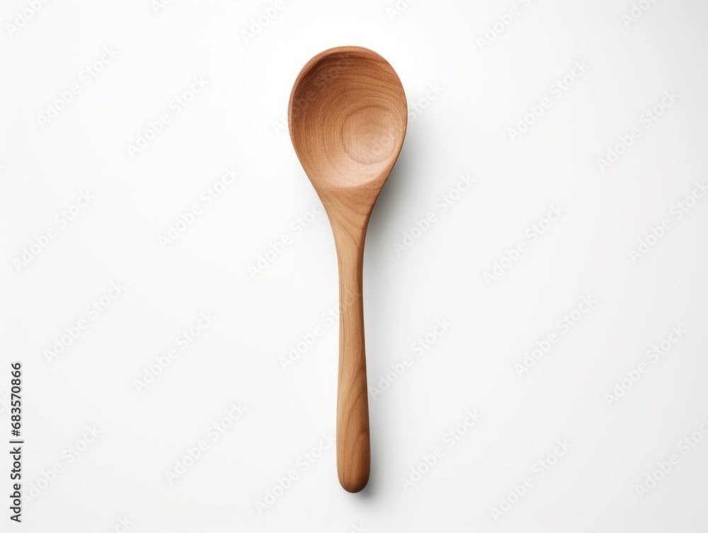 Exclusive Look: Elegant Wooden Spoon Isolated on Pristine White Background Generative AI Exclusive Look: Elegant Wooden Spoon Isolated on Pristine White Background Generative AI