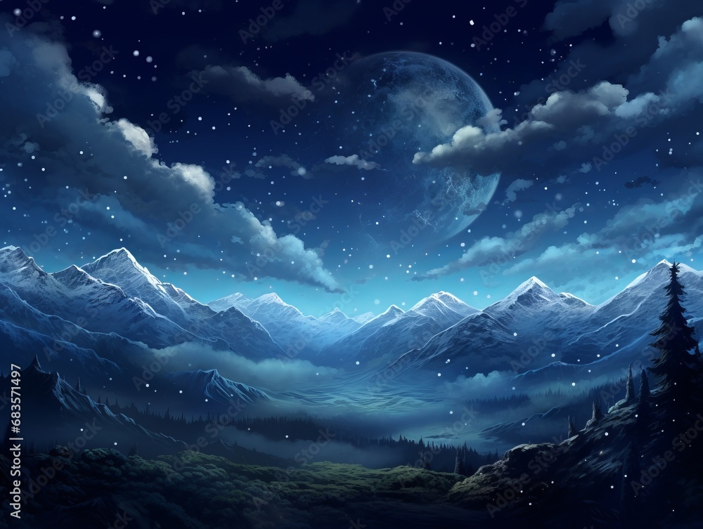 Starry Nightscape: Mystique of Mountain Sky – A Captivating Journey into the Cosmos Generative AI Starry Nightscape: Mystique of Mountain Sky – A Captivating Journey into the Cosmos Generative AI