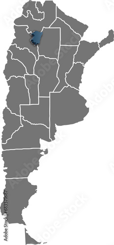 TUCUMAN MAP ARGENTINA DEPARTMENT ISOMETRIC MAP
